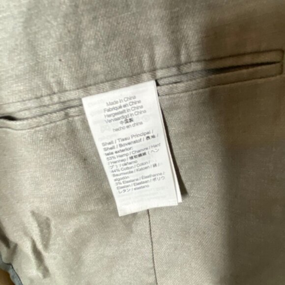 J.Crew Mens $228 Slim Fit Suit Jacket Stretch Hemp-Cotton Grey Size L BC612 - Picture 12 of 12